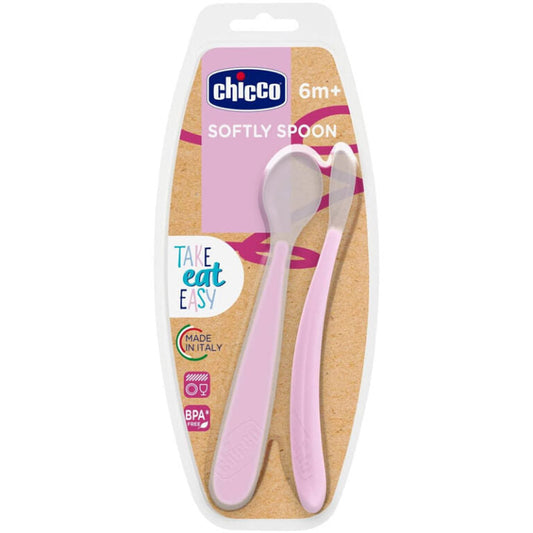 Chicco SOFT SILICONE SPOON -GIRL- 6m+ 2Pz [06828.51]