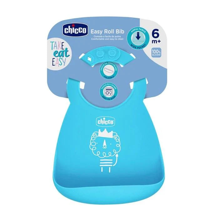 Chicco SILICONE BIB WITH CRUMBLE CATCHER BLUE [16302]