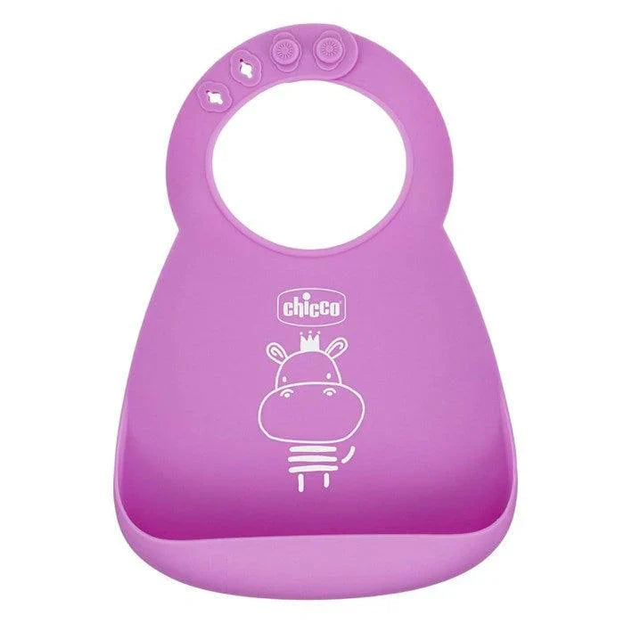 Chicco SILICONE BIB WITH CRUMBLE CATCHER PINK [16302]