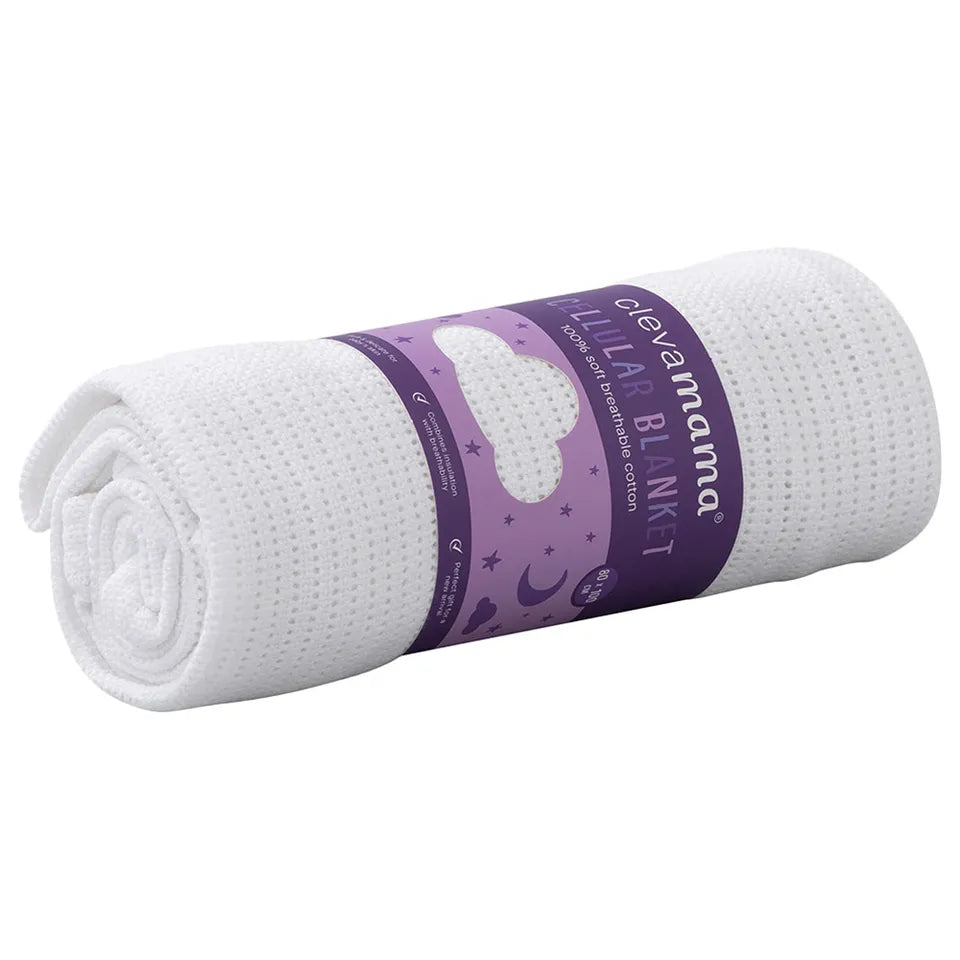 Clevamama - Cellular Baby Blanket - White 80*100cm White