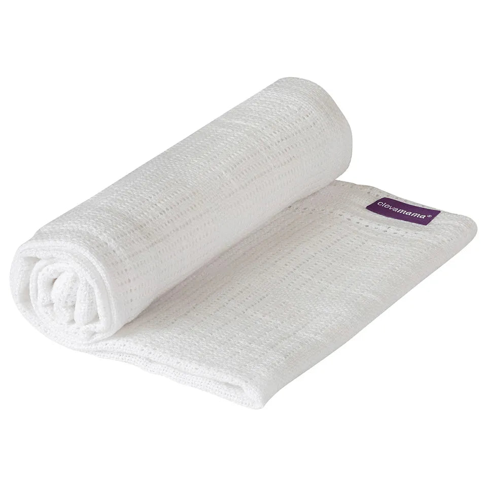 Clevamama - Cellular Baby Blanket - White 80*100cm White