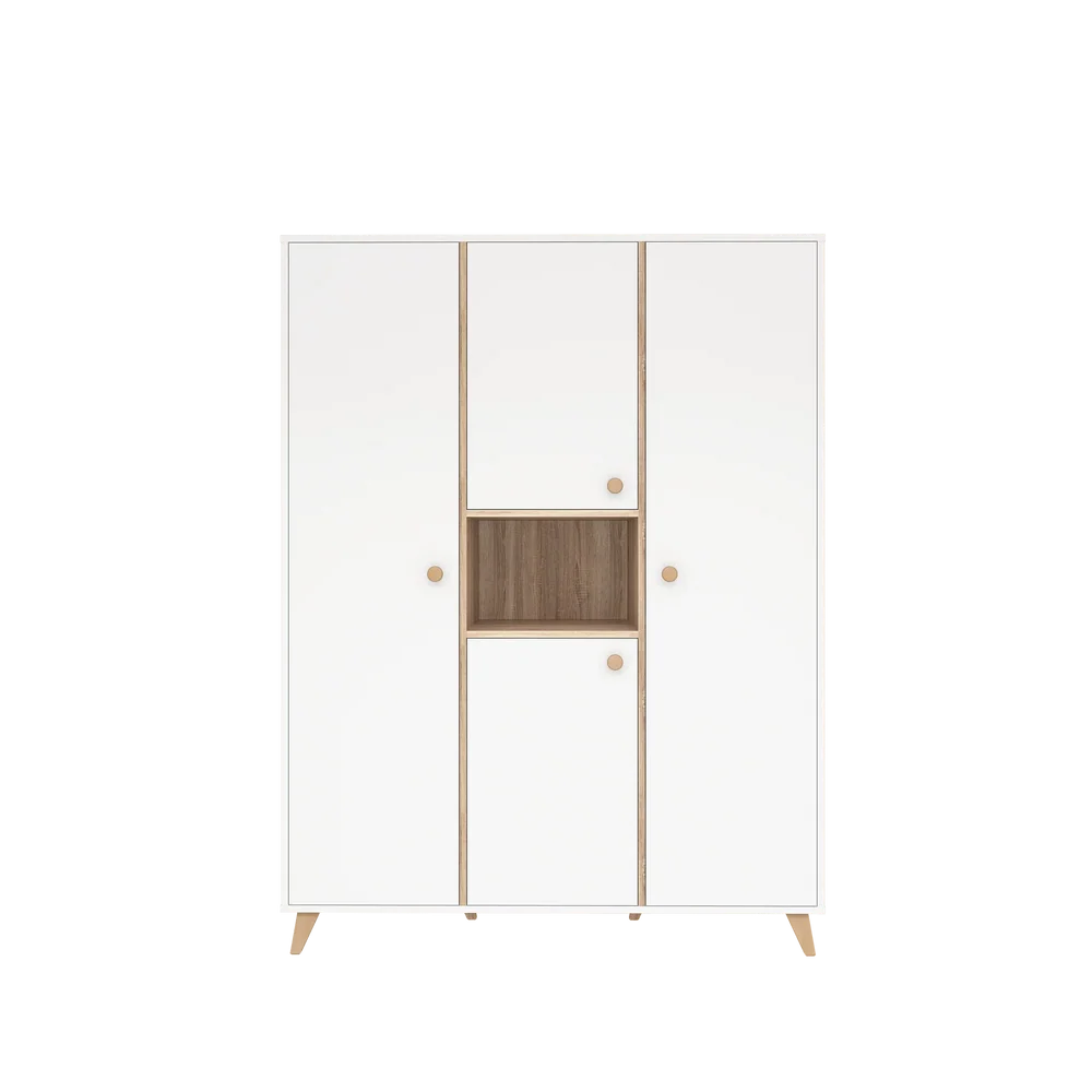 Faktum - 3-Door Baby Wardrobe Large Nursery Storage Cabinet - White