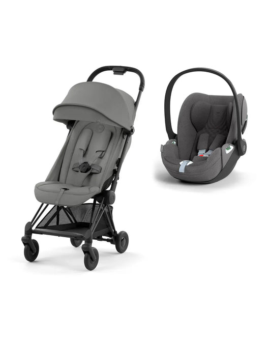Cybex -  Coya Stroller - Cloud T Car Seat - (Base T, Adapters&Bumper Are Optional) - Matt Black/Mirrage Grey - Travel System