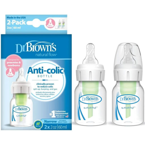 Brown's 60 Ml Options+ Narrow Bottle 2-Pack With Preemie Nipple