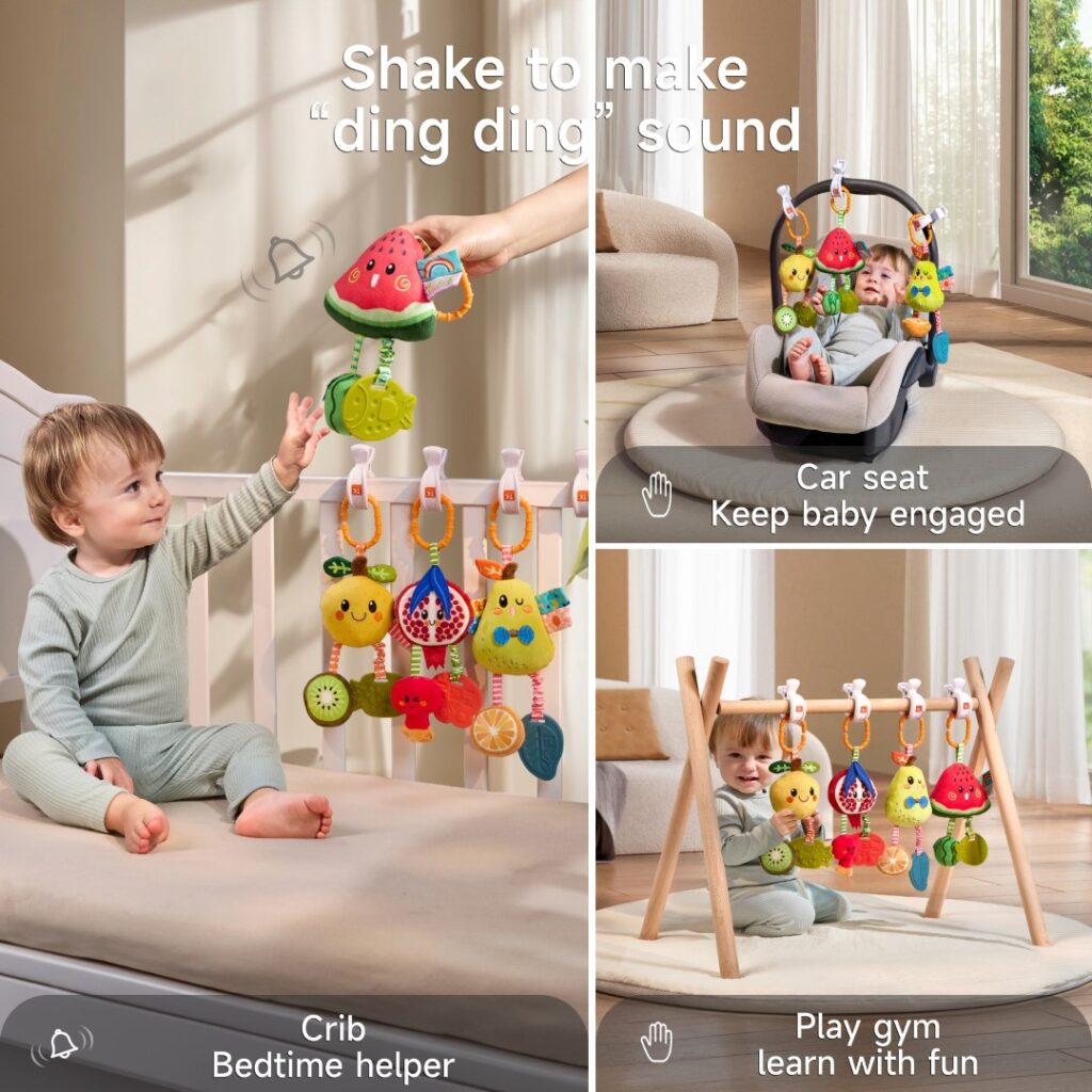 Tumama Kids - Fruit Hanging Rattle Set - With Clips