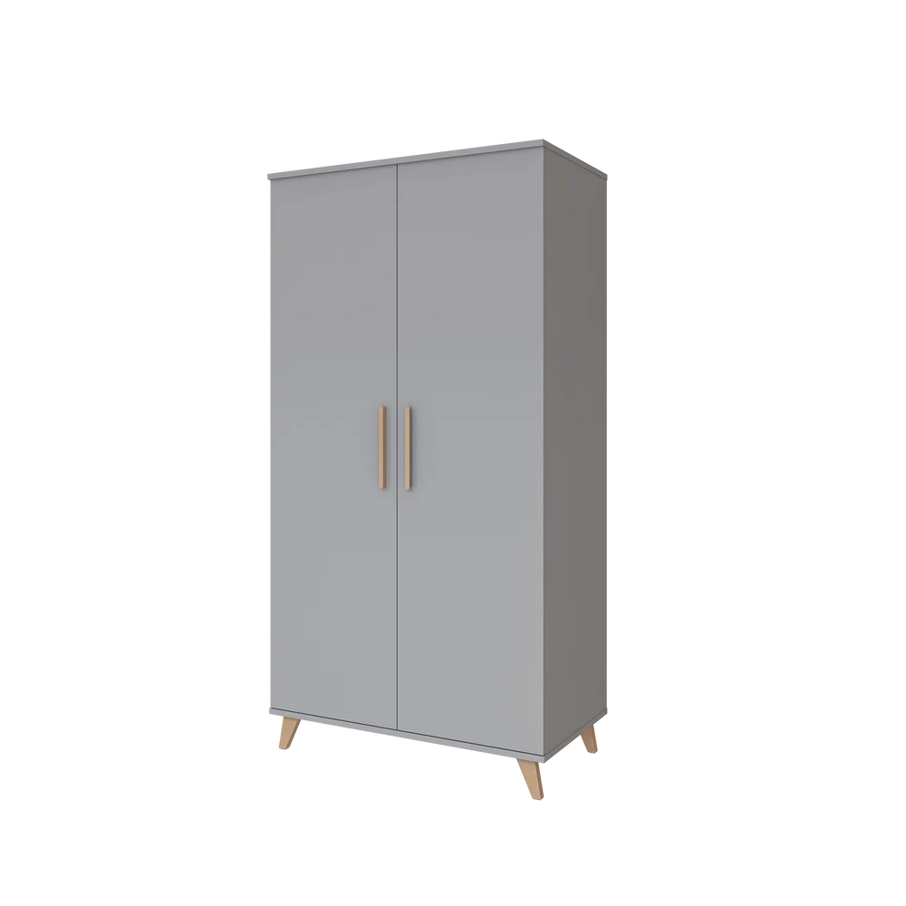 Faktum Flip Baby Wardrobe Spacious 2-Door - Nursery Storage Cabinet - Grey