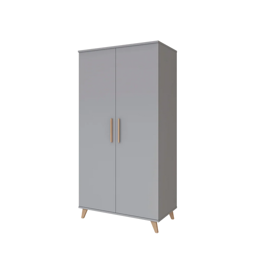Faktum Flip Baby Wardrobe Spacious 2-Door - Nursery Storage Cabinet - Grey