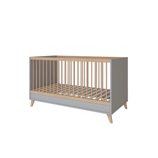 Faktum - flip Baby Cot Bed 140*70cm - Convertible Junior Bed With Adjustable Height - Grey