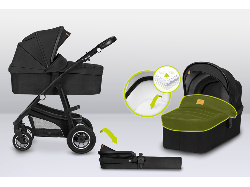 Lionelo - Bianka 3in1 Stroller - Black Onyx - Travel System