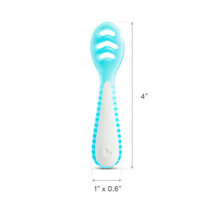 Munchkin - Gentle Dip Baby Spoons For Self - Feeding And Baby Led Weaning - Blue