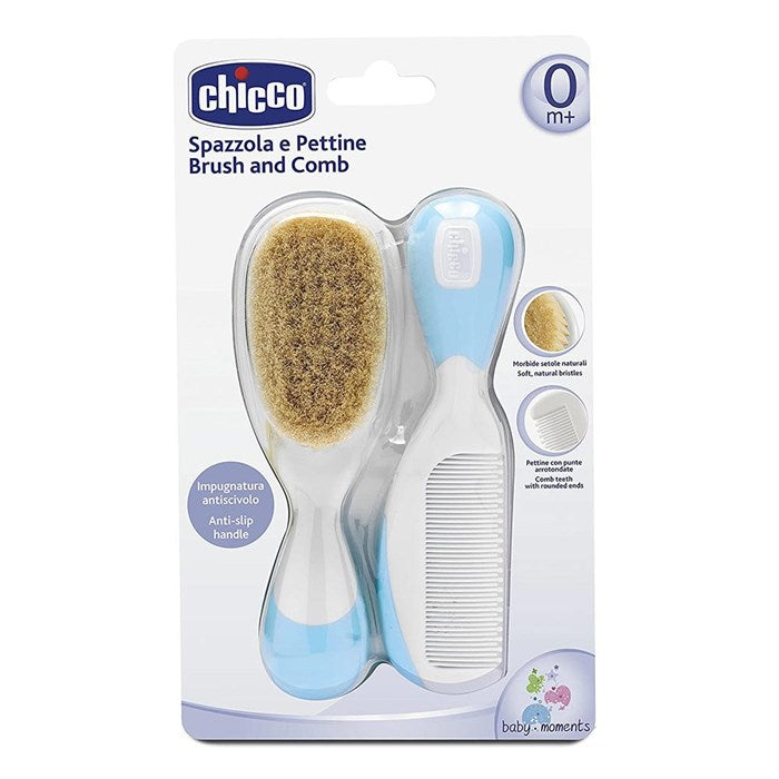 Chicco NATURAL.BRUSH&COMB[66003]-BLUE/WHITE-