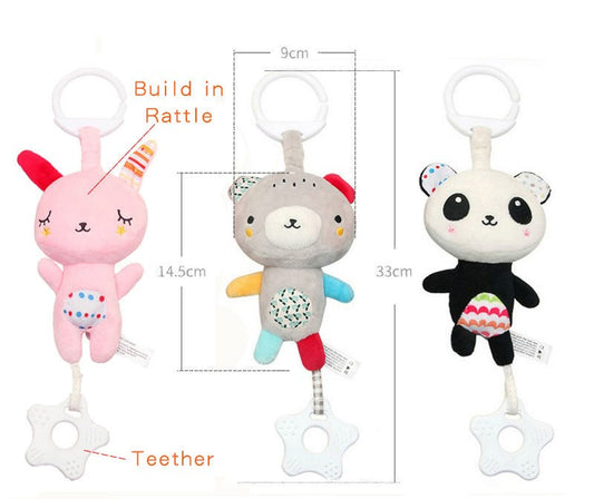 Tumama Kids - Plush Musical Teething - Hanging Rattle - Pink