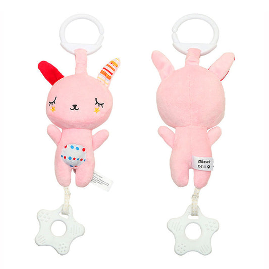 Tumama Kids - Plush Musical Teething - Hanging Rattle - Pink