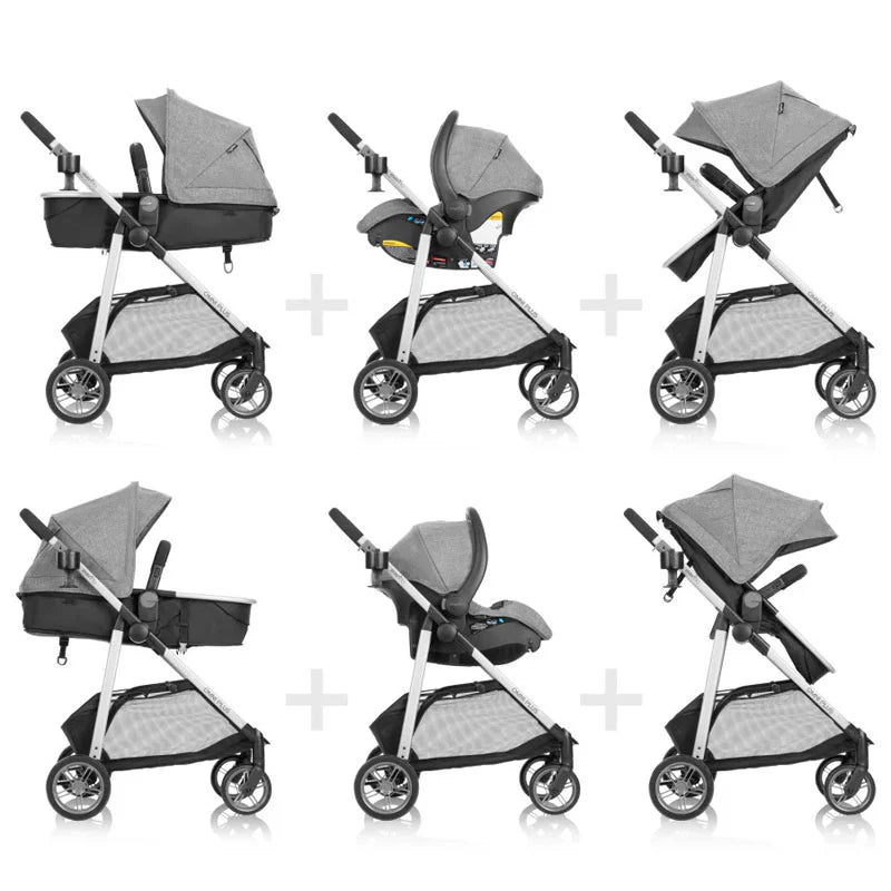 Evenflo - Omni Plus Modular - Travel System - Lightmax Sport Infant Car Seat - Light Gray