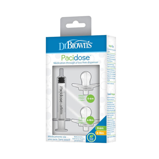 PaciDose Liquid Medicine, Pacifier with Syringe, es - 0-6m and
 6-18m - 2-Pack