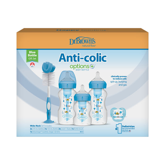Wide Neck Op+ Anti-Colic Gift Set With Level 1 Teat , Blue
