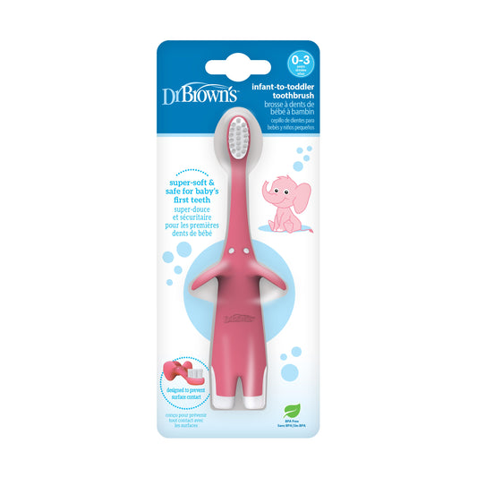 Infant- Toddler Elephant Toothbrush (0-3years) Pink