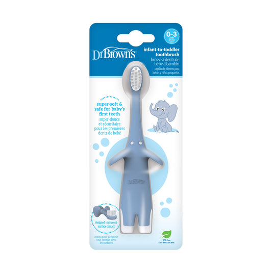 Infant- Toddler Elephant Toothbrush (0-3years) Blue