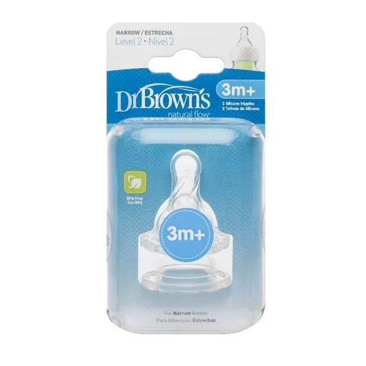 Narrow Level 2 Nipples 3m+ , 2 pack