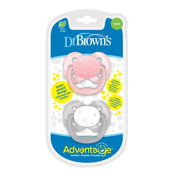Advantage Soother Stage 1 (0-6m), 2 Pack, pink