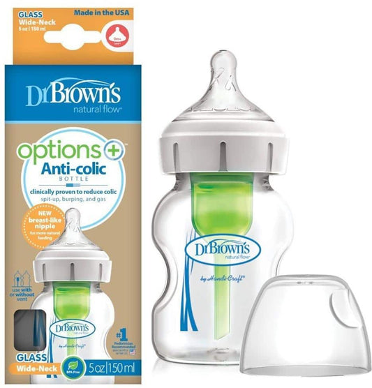 rown's Options+ Anti-Colic 150ml Single Glass Bottle