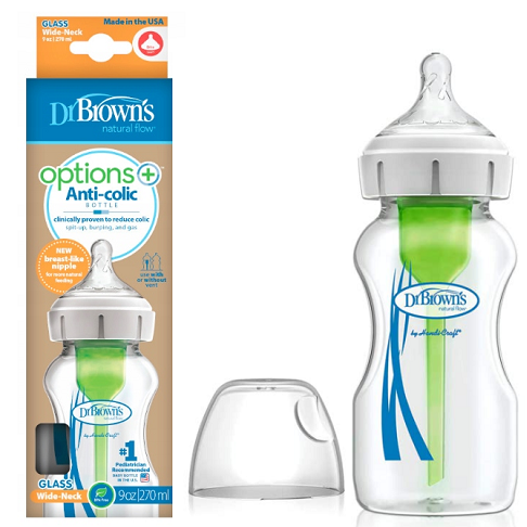 Dr Brown's Options+ Anti-Colic 270ml Single Glass Bottle