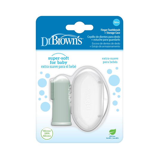 Silicone Finger Toothbrush with Case, Green