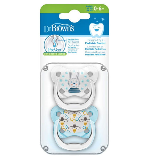 thodontic Soother Stage 1 (0-6m) , 2 Pack , Blue