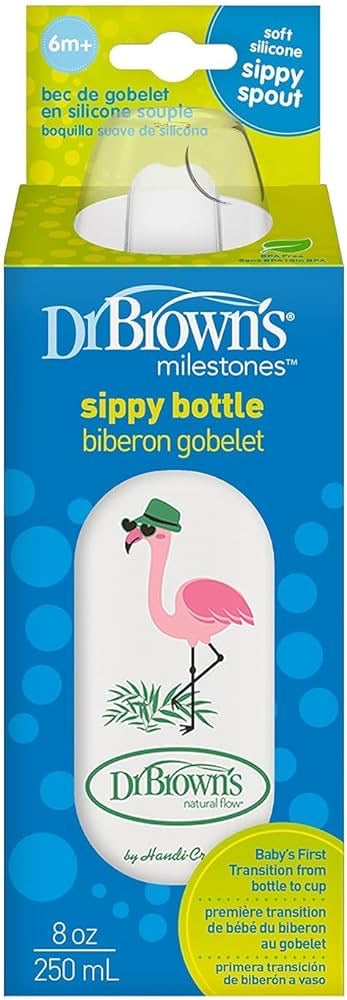 Narrow Sippy Bottle 250 ML 6m+ , Flamingo