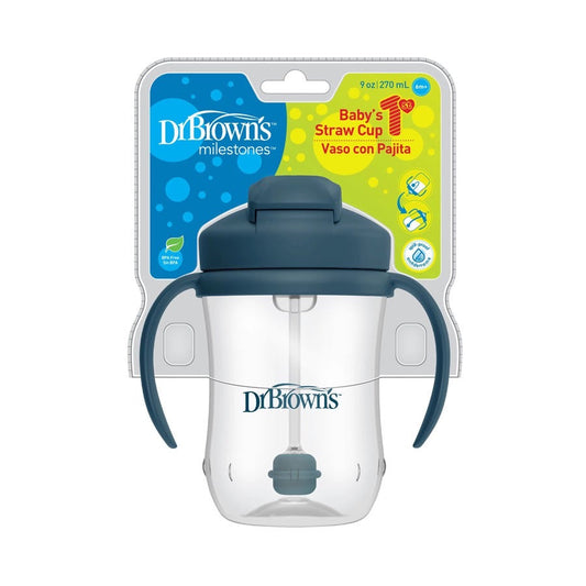 Baby’s First Straw Cup 270ML 6m+ , Navy Blue