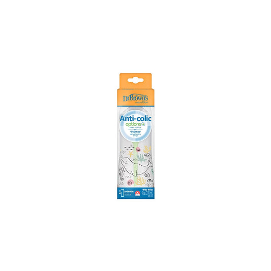 Dr.Brown’s Anti-Colic Options+ W/N Baby Bottle, 270ml With Level 1 Teat - Ocean Whale