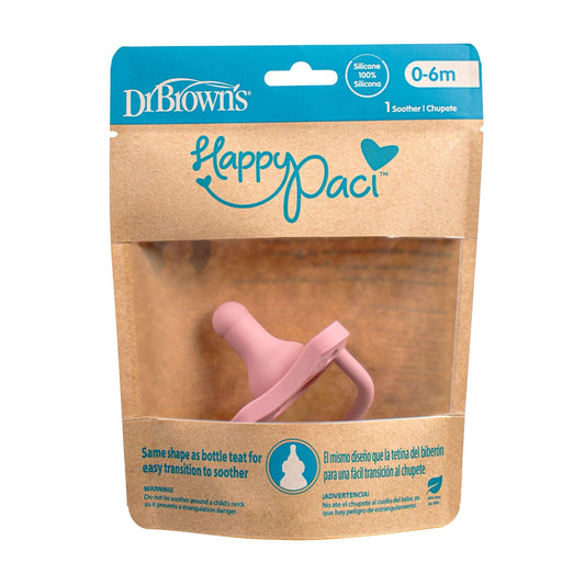 Dr. Brown's HappyPaci 100% Silicone Pacifier, 0m+, Pink 1 Pack