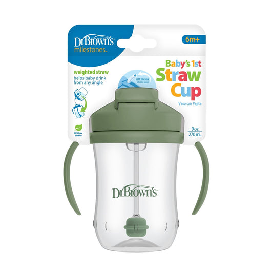 Dr. Brown’s Baby’s First Straw Cup 270 ML , Olive Green