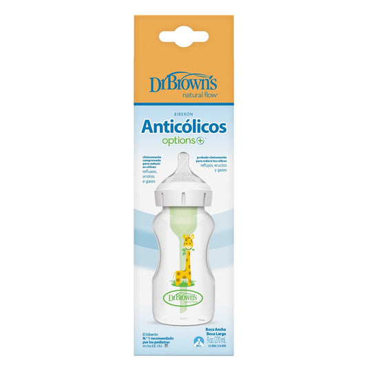 Dr. Brown’s 270 ML Wide Neck Anti-Colic Options+ Baby Bottle (Giraffe) 1-Pack