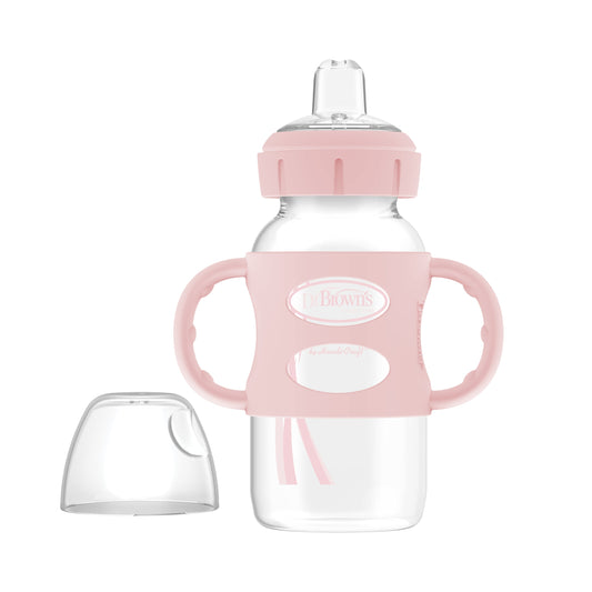 Wide Neck Sippy Bottle + Handles 270 ML 6m+ , Pink