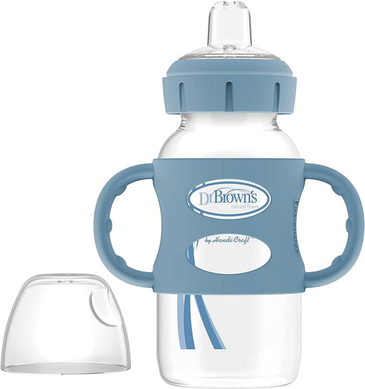 Wide Neck Sippy Bottle + Handles 270 ML 6m+ , Blue