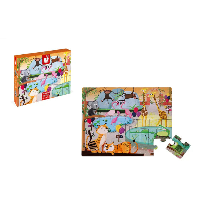 Janod - Tactile Puzzle - "A Day At The Zoo"