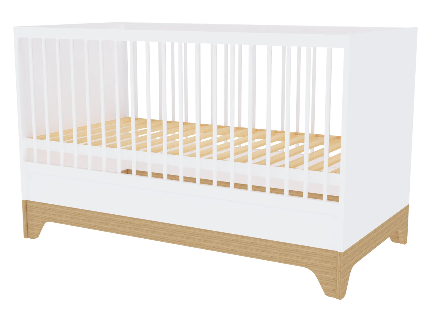 Faktum - Lumina Convertible Baby And Junior Cot - Adjustable Mattress Base - White&Oak