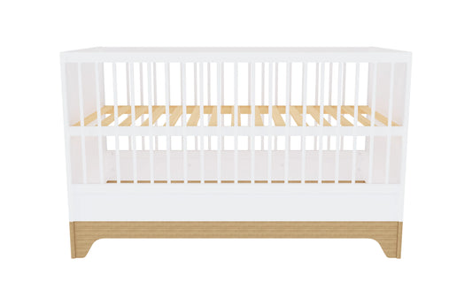 Faktum - Lumina Convertible Baby And Junior Cot - Adjustable Mattress Base - White&Oak