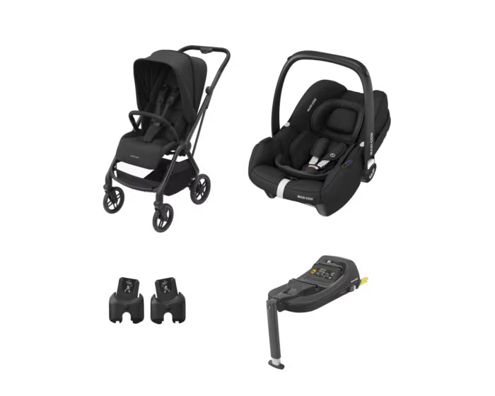 LEONA2 - ESSENTIAL BLACK 3 Piece Bundle

Leona2 Stroller.
CabrioFix i-Size Car Seat.
CabrioFix i-Size Base.
