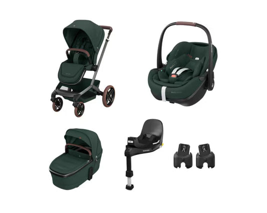 FAME - TWILLIC GREEN 4 Piece Bundle

Fame Stroller.
Carrycot.
Pebble 360 Pro Car Seat.
FamilyFix 360 Pro Base.