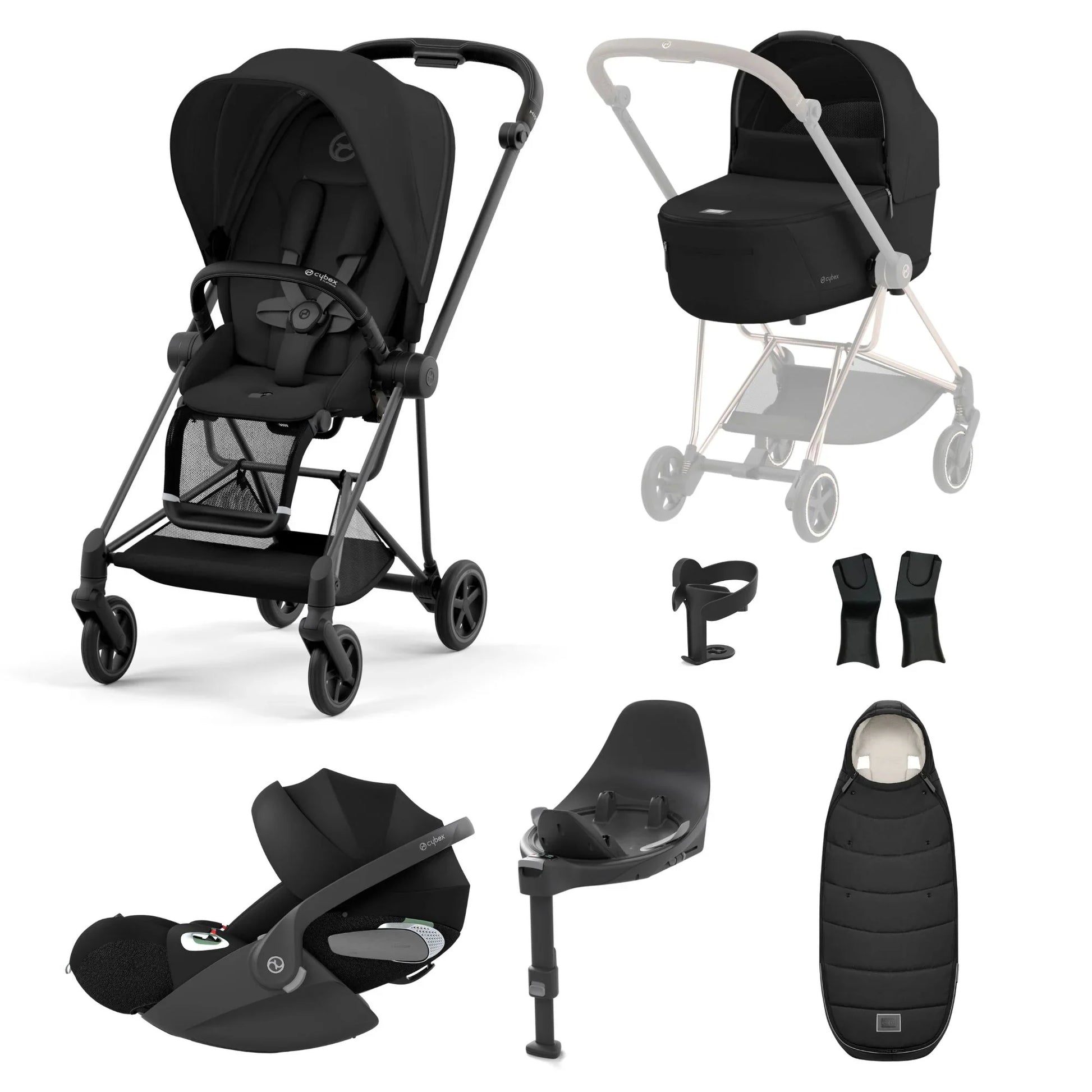 Cybex Mios Sepia Black + Cloud-G car seat (Bassinet, Base G & Adapters are optional)