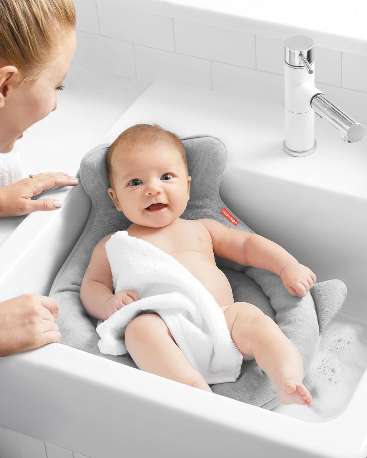 Miila Baby Bath Support Grey Soft Sink Bather