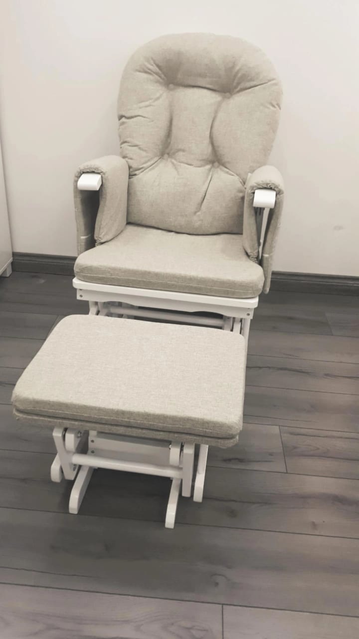 Miila Canvas Nursing Chair - Beige Rocker Set