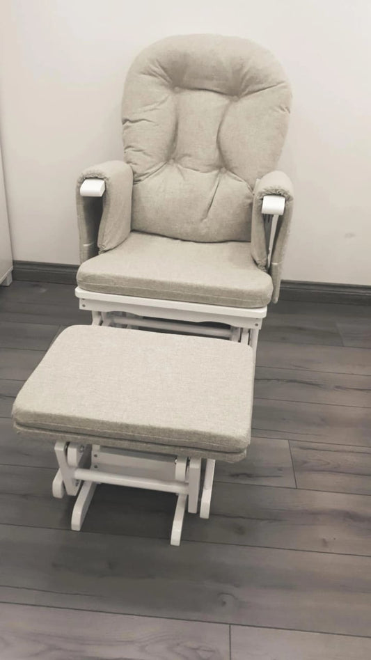 Miila Canvas Nursing Chair - Beige Rocker Set