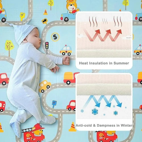 Miila Double Sided Foam Playmat Dinosaurs Cars 180x200cm