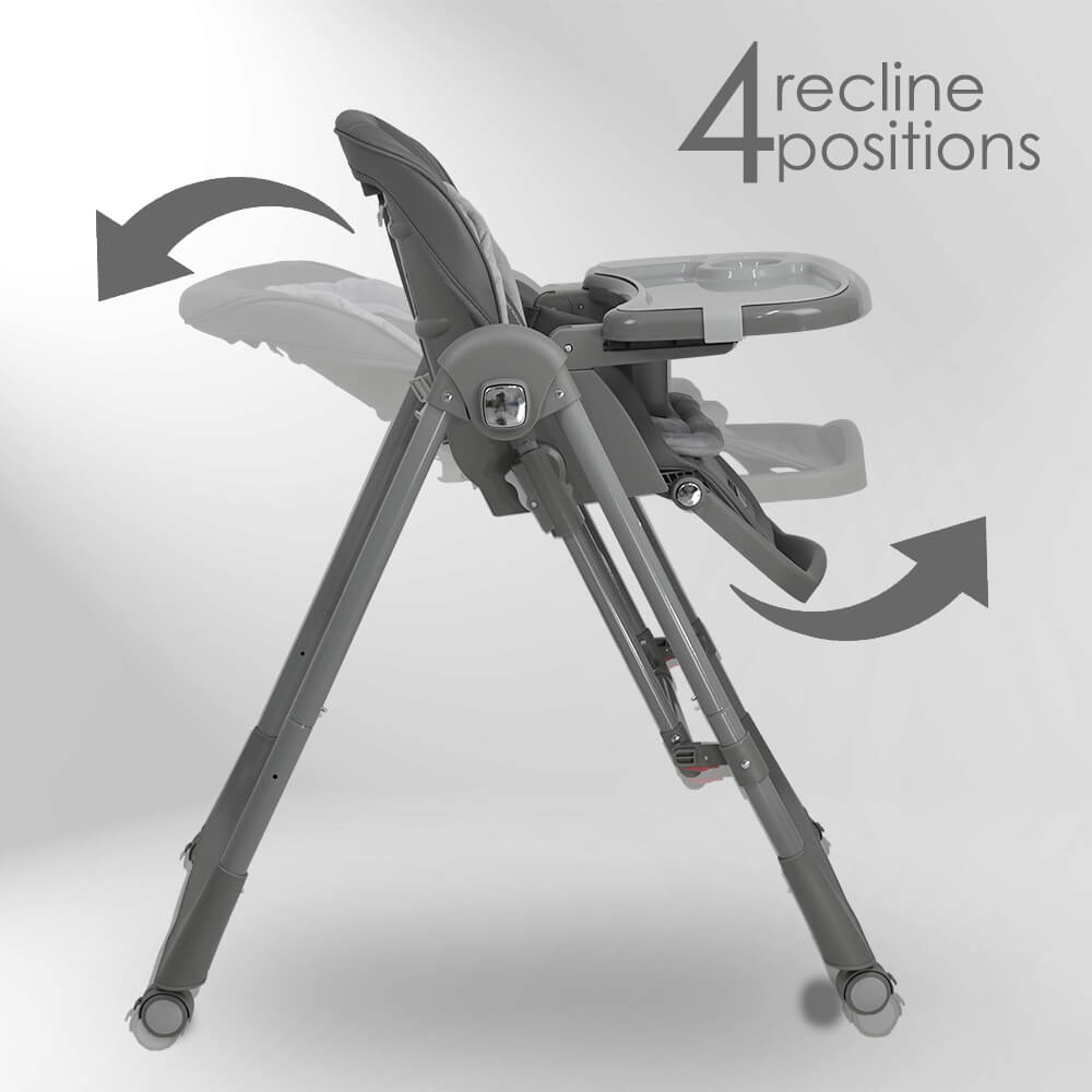 Miila High Chair Grey Adjustable Reclining Seat