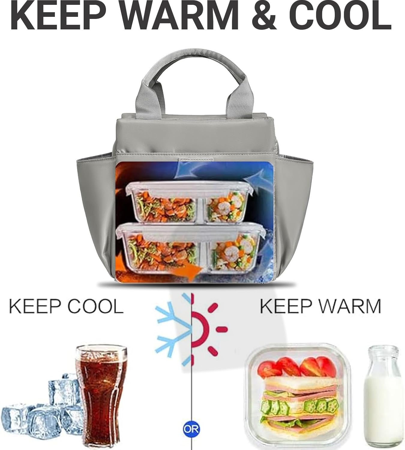 Miila Lunch Bag and Insulated Cooler Bag with Adjustable Shoulder Strap