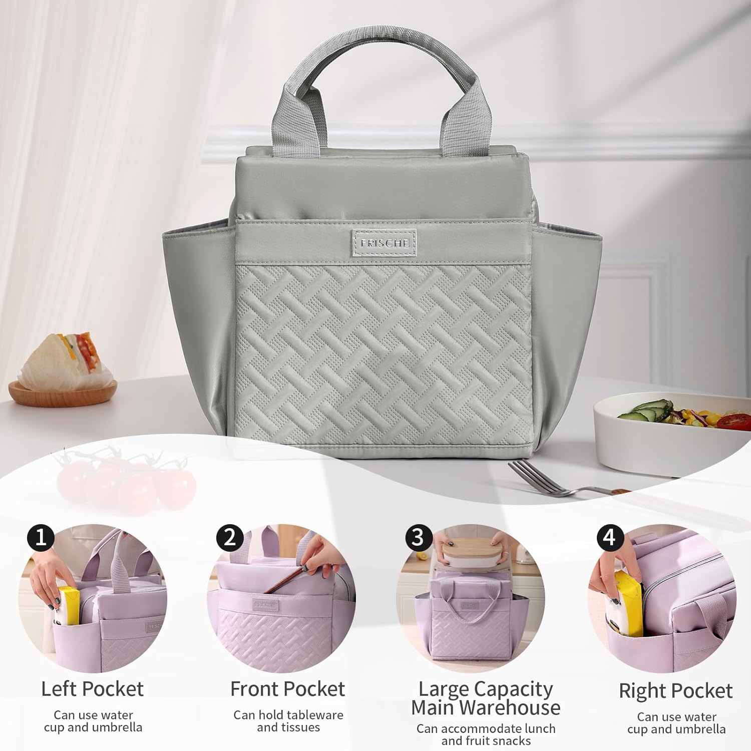 Miila Lunch Bag and Insulated Cooler Bag with Adjustable Shoulder Strap