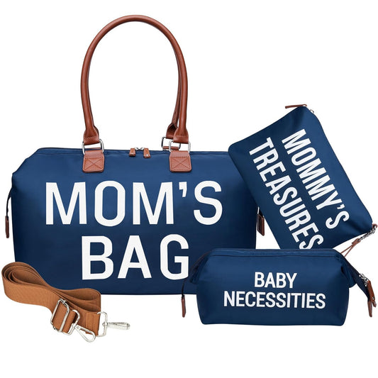 Miila Mommy Bag Diaper Tote With Insulated Pockets Blue